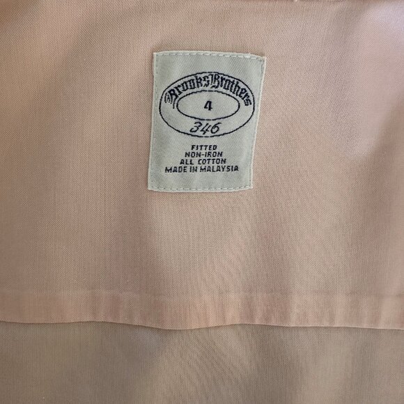 Brooks Brothers | Light Pink No-Iron Cotton Dress Shirt Sz 4 - Picture 4 of 4